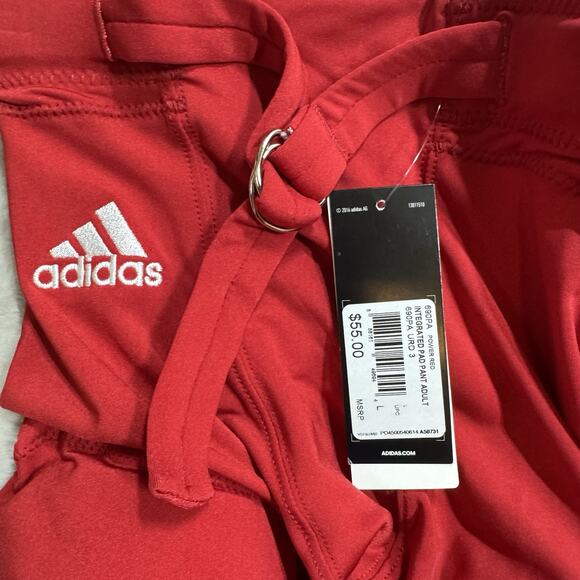 Adidas NEW Integrated Pads Pants Adult Mens Large Power Red Football Nylon Blend - Picture 9 of 11